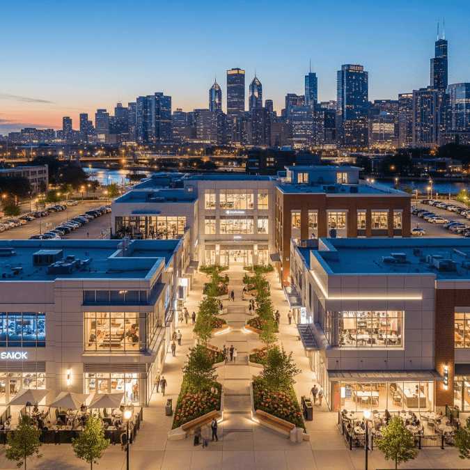 Newly Constructed Shopping Plaza in Chicago Newly Constructed Shopping Plaza in Chicago