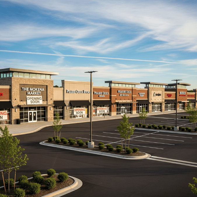new commercial office building in Mokena with glass windows and landscaped parking new commercial office building in Mokena with glass windows and landscaped parking