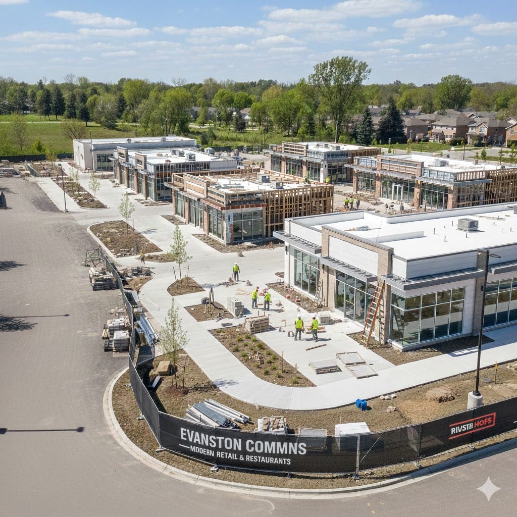 Shopping Plaza Construction in Evanston Shopping Plaza Construction in Evanston