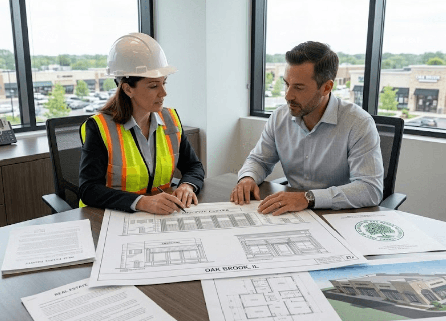 Franchise storefront planning for Oak Brook shopping plaza Franchise storefront planning for Oak Brook shopping plaza