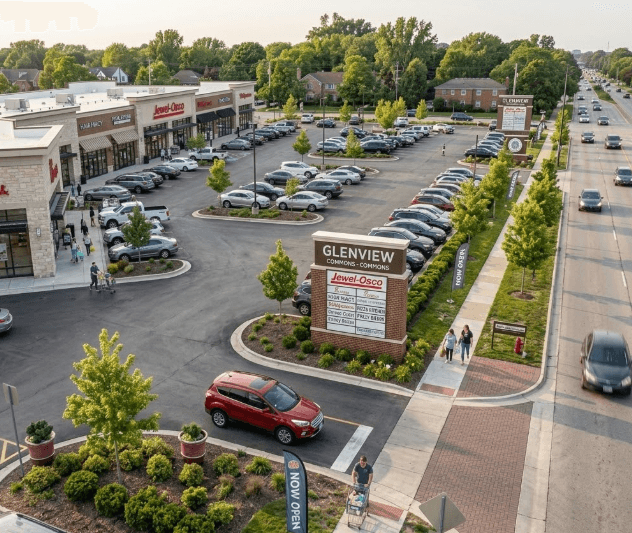 Retail plaza layout in Glenview Illinois Retail plaza layout in Glenview Illinois