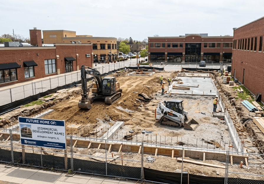 Retail space and restaurant construction