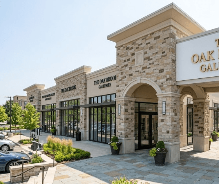 Upscale retail plaza construction in Oak Brook Upscale retail plaza construction in Oak Brook