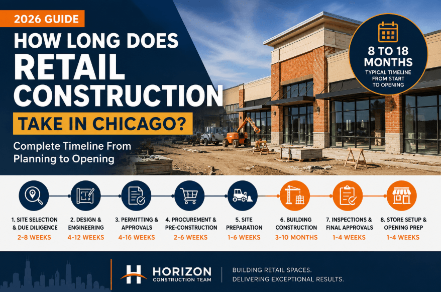 how long does retail construction take in Chicago