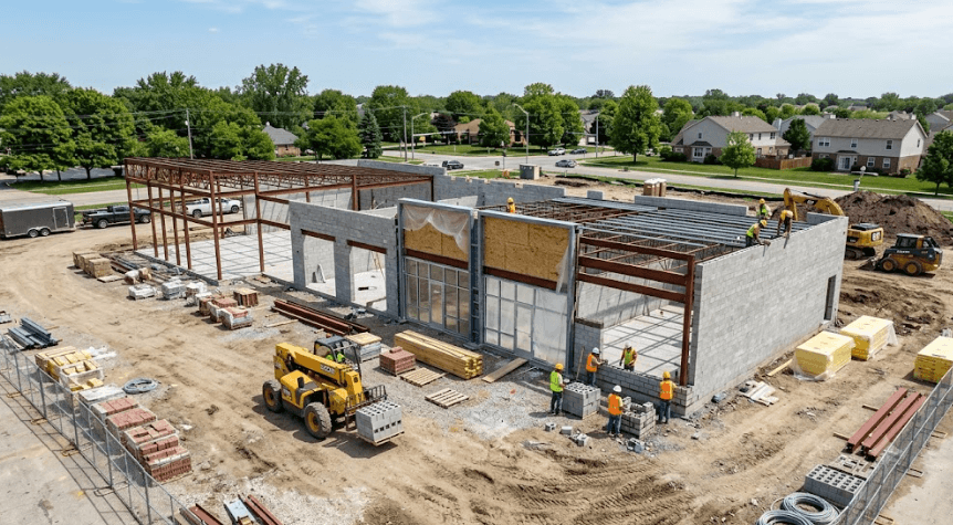 Commercial construction in Aurora